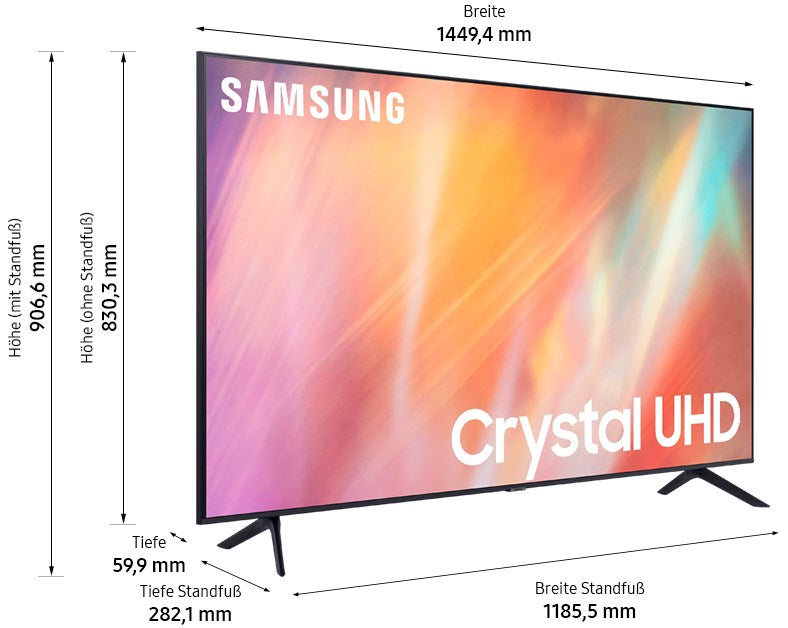 Samsung GU65AU7179U 163 cm (65") LCD-TV mit LED-Technik titan grau